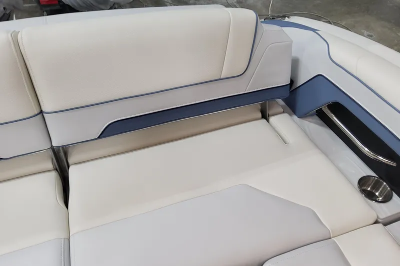 Slide: The Image of 2026 Formula 330 Crossover Bowrider OB interior seating with sleek design and comfortable upholstery. - 67