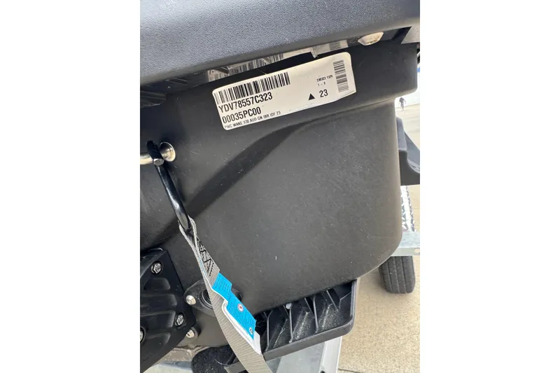 The Image of 2024 Sea Doo Wake 170, close-up of identification label and components. - 2