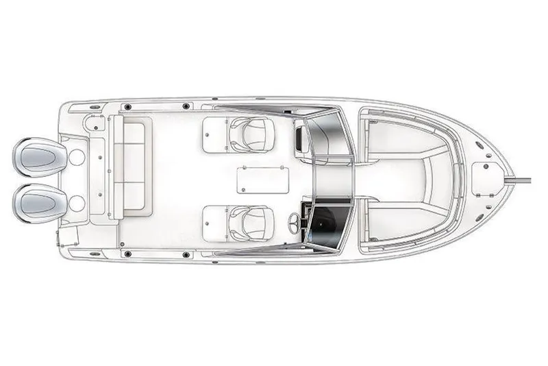 Slide: The Image of Manufacturer Provided Image: Top view layout of 2018 Robalo R247 Dual Console boat. - 12