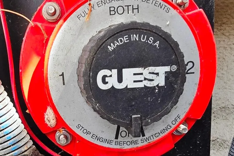 Slide: The Image of Close-up of a Guest battery switch on a 2005 Chaparral Sunesta 254 boat. - 21