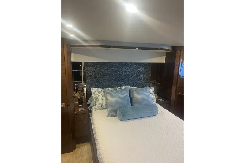 Slide: The Image of Luxurious bedroom interior of 2018 Cheoy Lee Bravo 78 Sport Motor Yacht. - 8