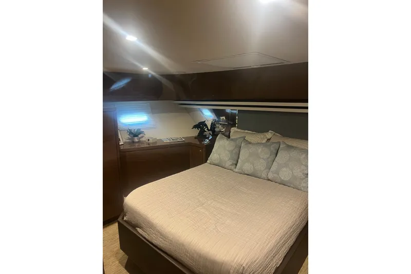 Slide: The Image of Luxurious bedroom interior of 2018 Cheoy Lee Bravo 78 Sport Motor Yacht. - 9