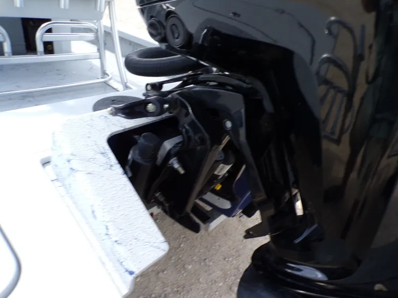 Slide: The Image of Close-up of a 2022 Majek 18 Illusion M2 boat engine. - 31