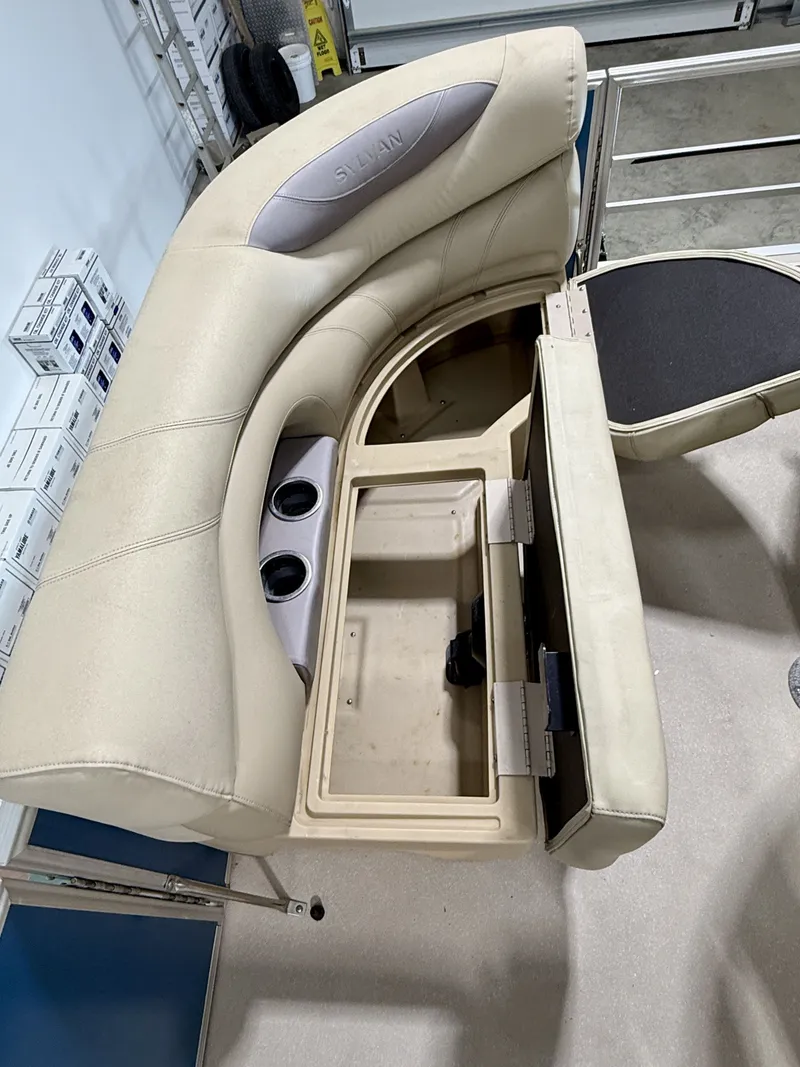 Slide: The Image of Sylvan 8520 boat seat with storage and cup holders, year 2017. - 20
