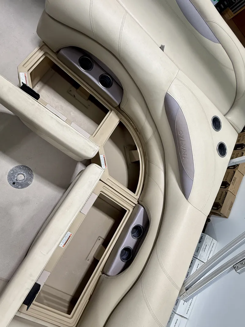 Slide: The Image of Sylvan 8520 boat seating with storage compartments, 2017 model. - 21