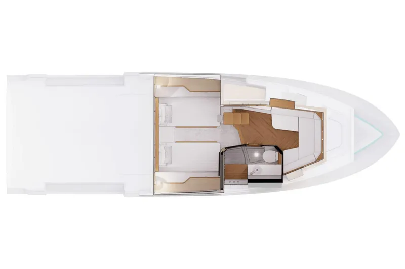 Slide: The Image of Manufacturer Provided Image: Top view of 2026 Regal 43 SAV yacht interior layout. - 17