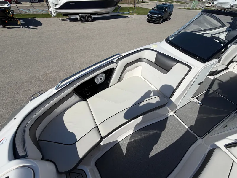 Slide: The Image of Interior of a 2020 Yamaha AR240 boat with seating area. - 5