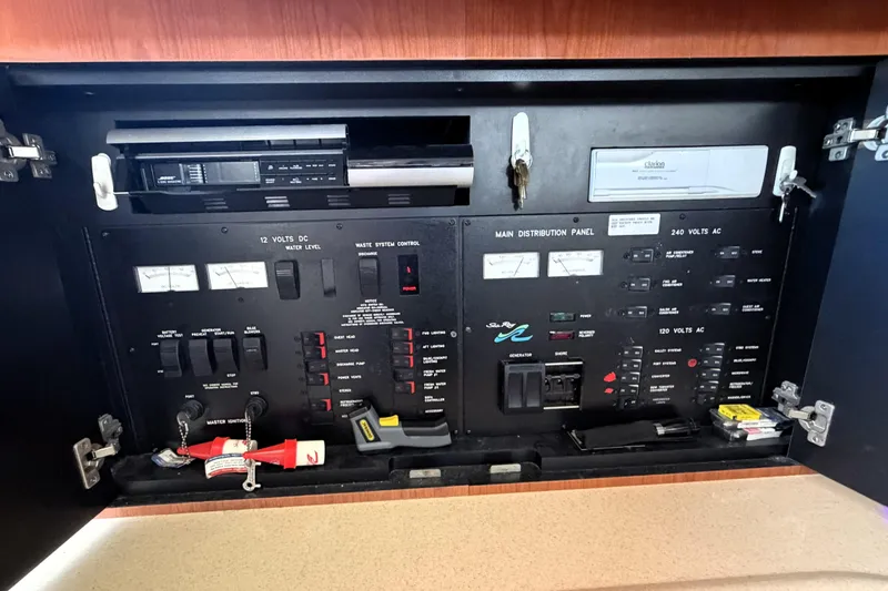 Slide: The Image of Electrical control panel of a 2000 Sea Ray 450 Express Bridge yacht. - 15