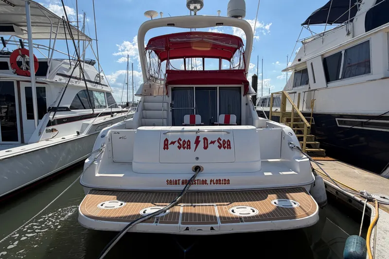 Slide: The Image of Interior cabin view of a 2000 Sea Ray 450 Express Bridge yacht. - 70
