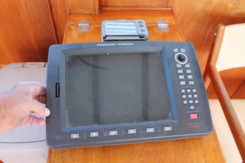 Slide: The Image of Standard Horizon GPS Chart CP500 on 1987 Grand Banks 42 Motoryacht dashboard. - 12