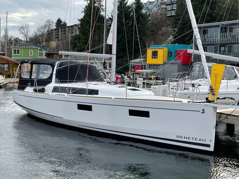 Slide: The Image of 2022 Beneteau Oceanis 38.1 sailboat docked at Signature Yachts on Lake Union in Seattle - 3