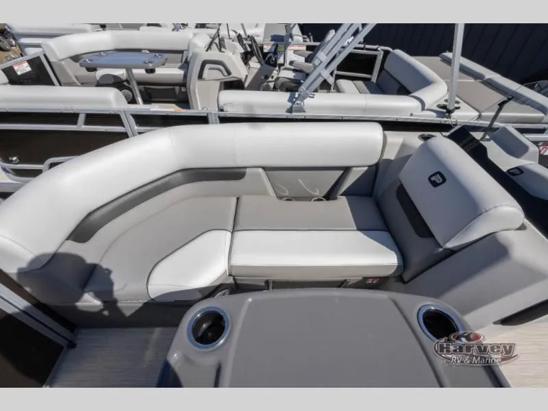 Slide: The Image of Interior of a 2026 Vectra Classic 19 L boat with gray seating. - 8