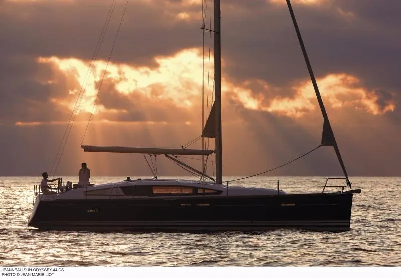 Slide: The Image of Manufacturer Provided Image: 2016 Jeanneau Sun Odyssey 44 DS sailing at sunset. - 4