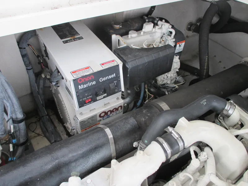 Slide: The Image of Onan Marine Generator in 2005 Sea Ray 390 Sundancer engine room. - 46