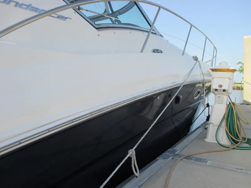 Slide: The Image of 2005 Sea Ray 390 Sundancer moored at dock. - 9