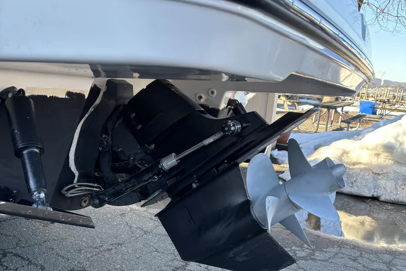 Slide: The Image of 2023 Monterey 278SS Super Sport boat propeller and stern drive detail. - 8