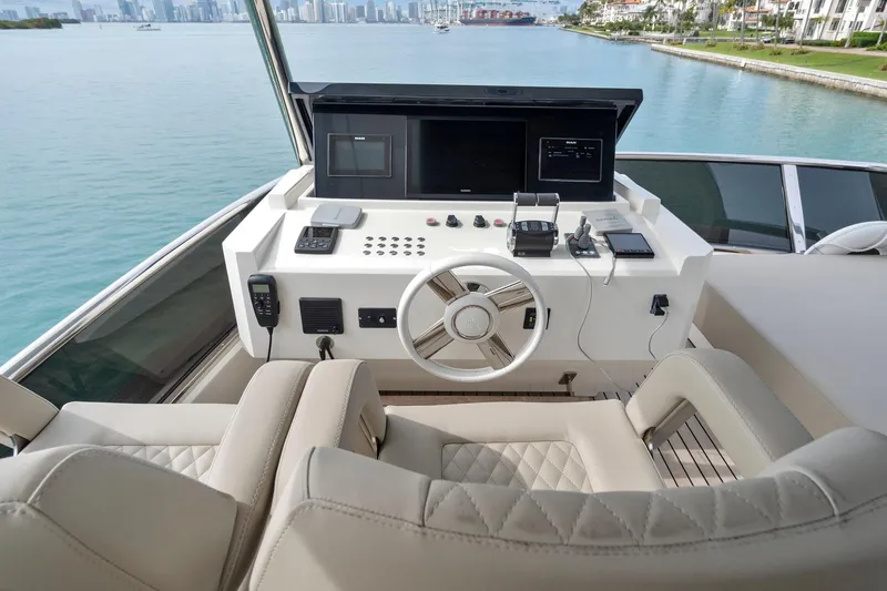 Slide: The Image of Outdoor kitchenette on 2022 Astondoa 66 Flybridge yacht with sink and grill. - 12