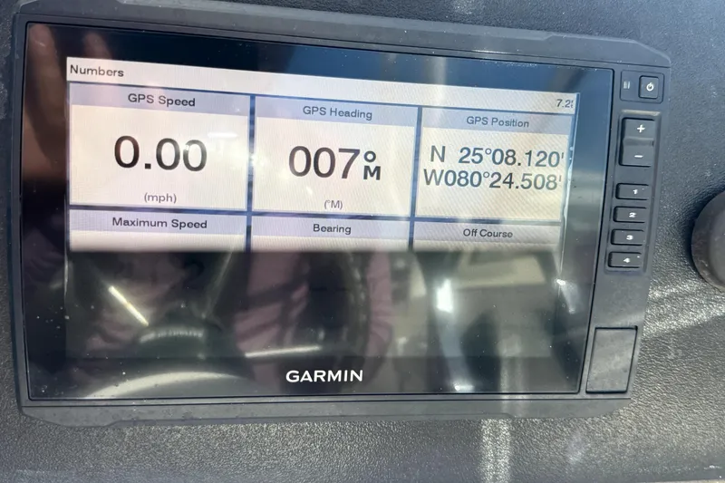 Slide: The Image of Garmin GPS display on 2007 ProKat 2560 DC showing speed, heading, and coordinates. - 10