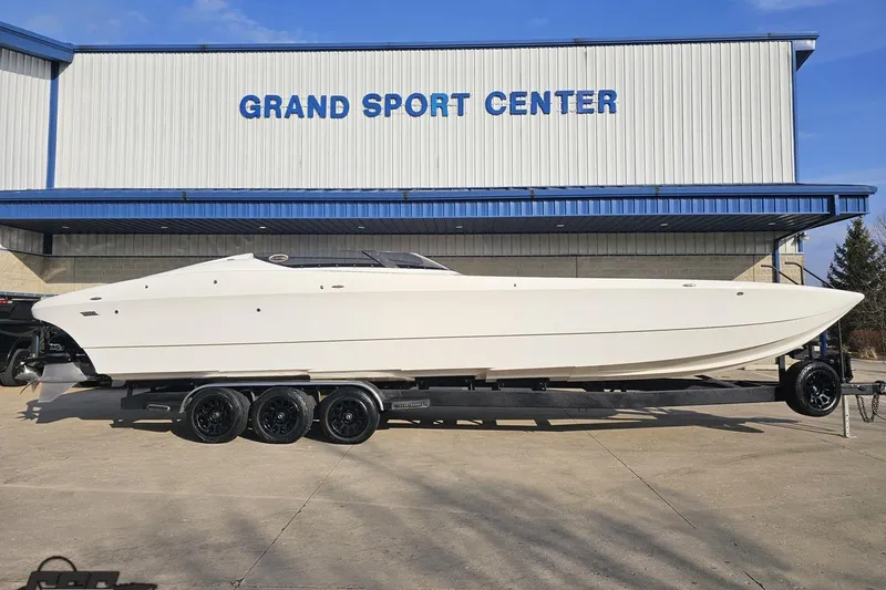 The Image of 2009 Nordic 36 Hurricane boat on trailer at Grand Sport Center. - 1
