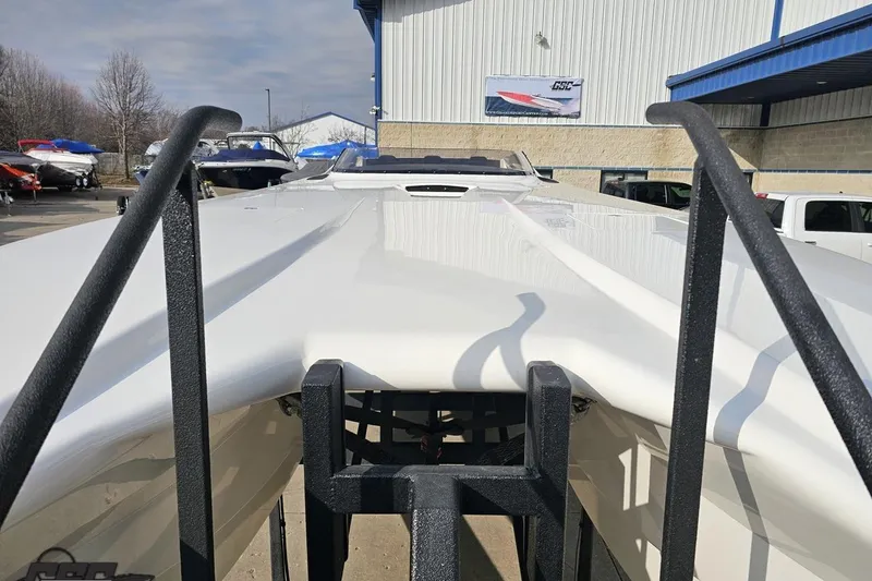 Slide: The Image of 2009 Nordic 36 Hurricane boat on display at a dealership. - 13