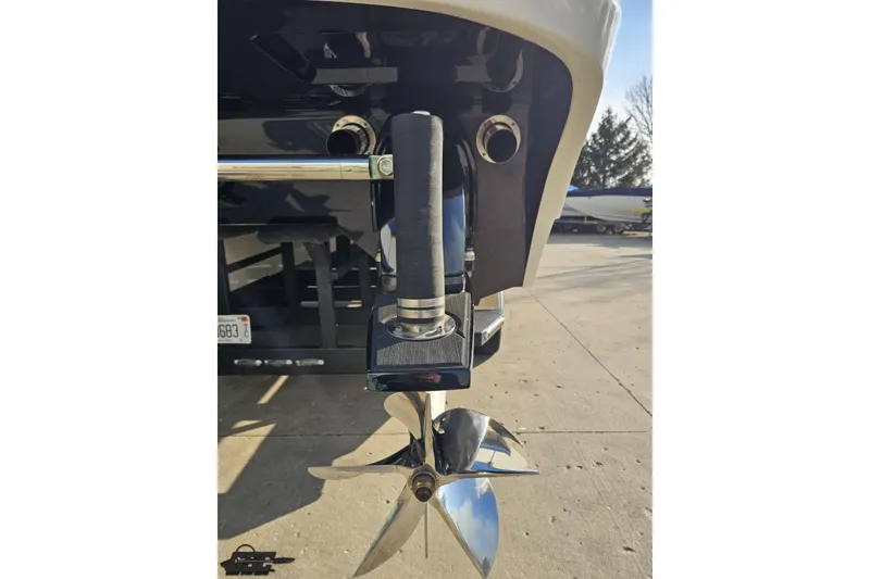 Slide: The Image of Close-up of 2009 Nordic 36 Hurricane boat propeller and stern details. - 26