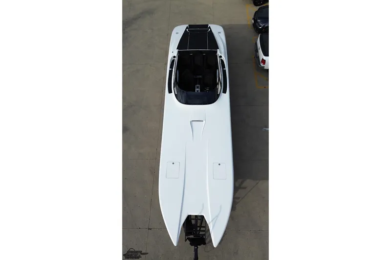 Slide: The Image of 2009 Nordic 36 Hurricane boat, aerial view, parked on concrete surface. - 35