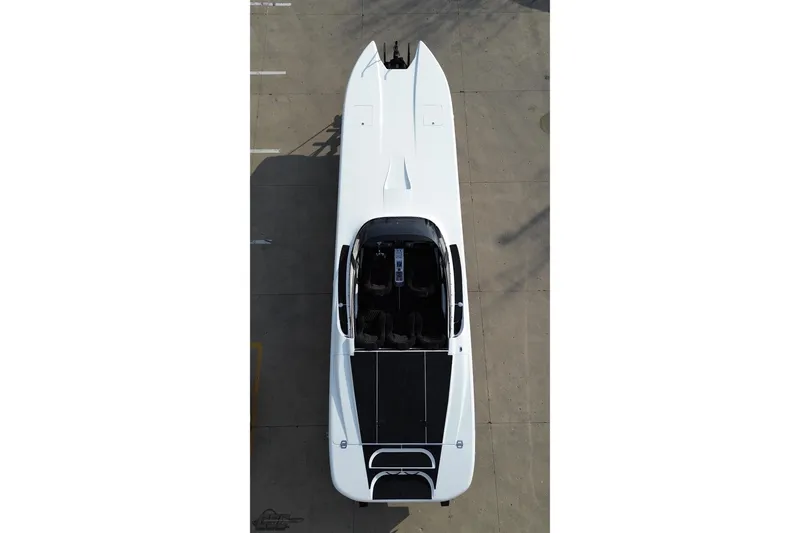 Slide: The Image of Aerial view of 2009 Nordic 36 Hurricane speedboat on concrete surface. - 48