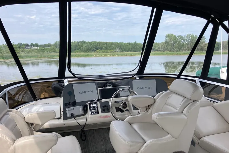 Slide: The Image of Interior of 2001 Regal Commodore 3780 yacht with Garmin navigation system. - 15