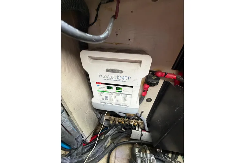 Slide: The Image of ProNautic 12-40P charger in 2005 Sea Ray 360 Sundancer boat engine room. - 56