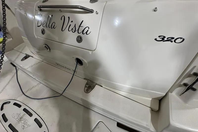 Slide: The Image of 2004 Sea Ray Sundancer 320 boat with "Bella Vista" name, docked in Milwaukee. - 31