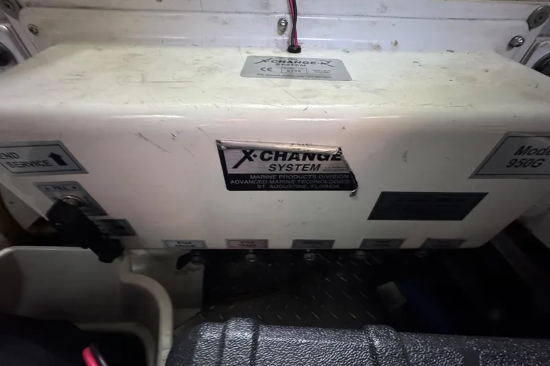 Slide: The Image of Engine compartment of a 2003 Silverton 410 Sport Bridge with X-Change System. - 47