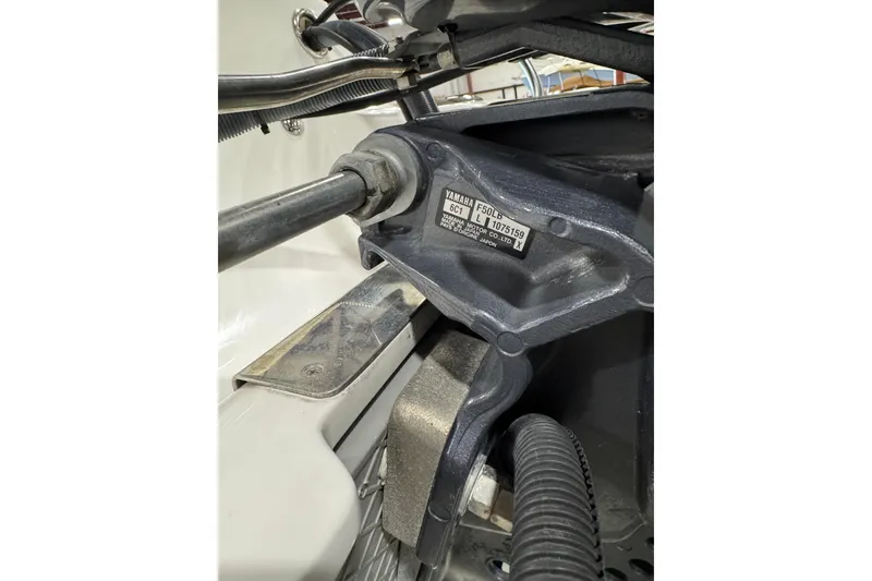Slide: The Image of Close-up of Yamaha motor part on 2018 AB Inflatables Nautilus 12 DLX boat. - 23