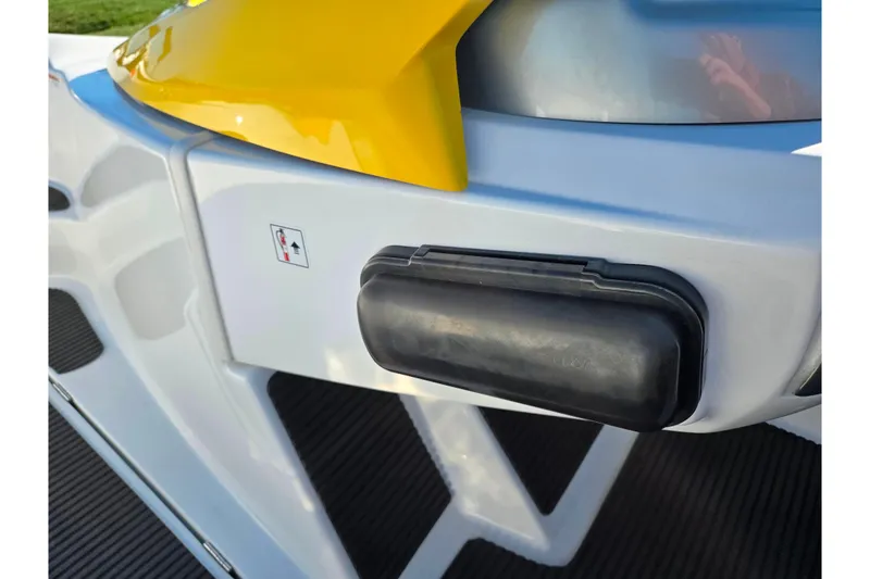 Slide: The Image of 2008 Sea-Doo 150 Speedster boat detail with yellow and black accents. - 15