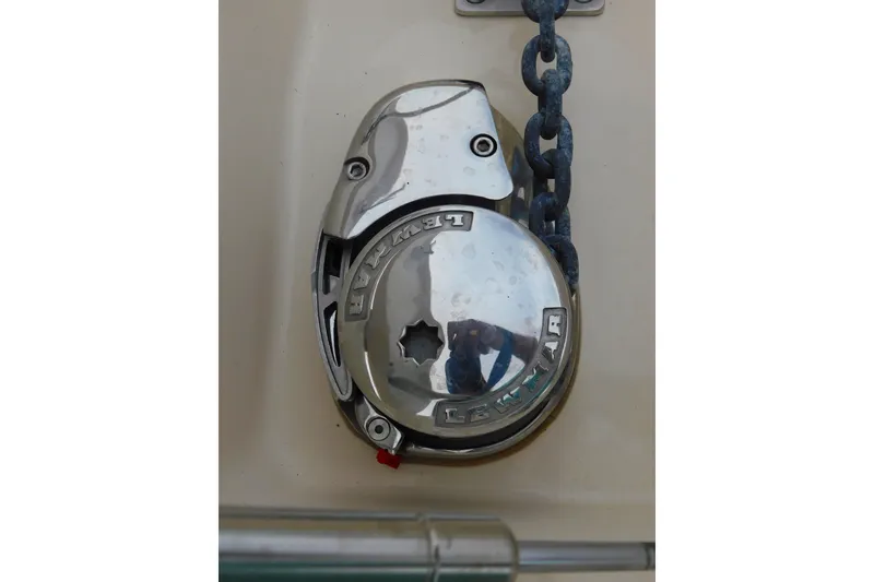 Slide: The Image of Lewmar windlass on 2016 Grady-White Freedom 307 boat deck. - 56