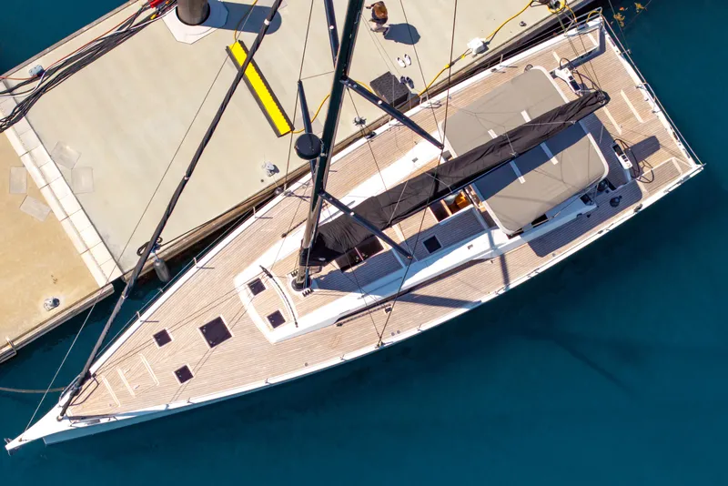 Slide: The Image of Aerial view of 2016 Grand Soleil 58 yacht docked at a marina. - 10