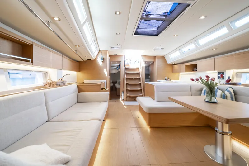 Slide: The Image of Luxurious interior of 2016 Grand Soleil 58 yacht with modern furnishings and natural light. - 44