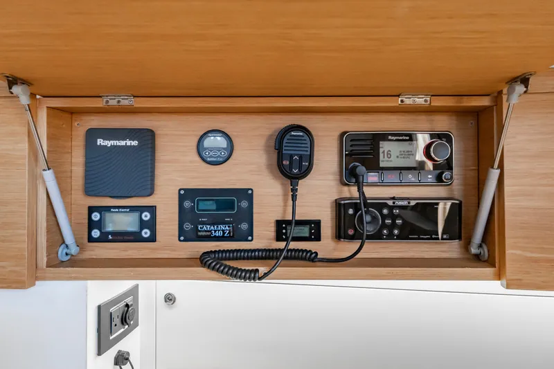 Slide: The Image of Control panel of a 2016 Grand Soleil 58 yacht with Raymarine equipment. - 62