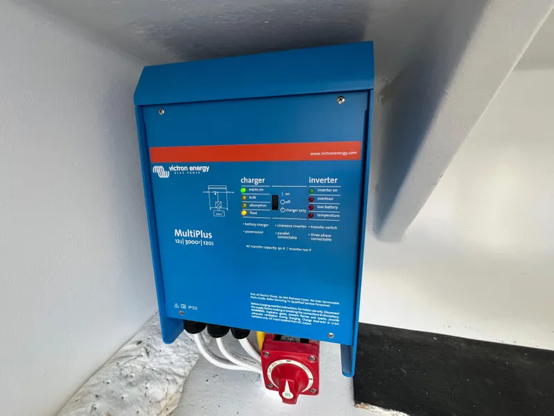 Slide: The Image of Victron Energy MultiPlus inverter charger in Wesmac 38, 2022 model boat. - 39