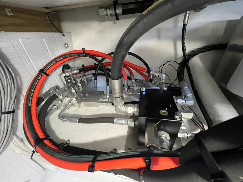 Slide: The Image of Hydraulic system in Wesmac 38 boat, year 2022. - 49