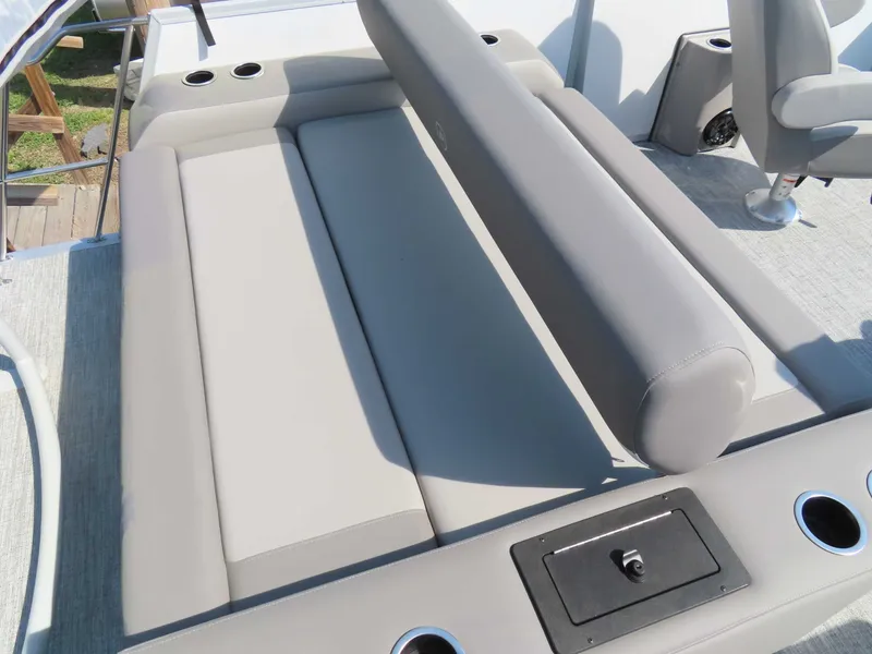 Slide: The Image of Interior of 2026 Premier SUNSATION 210 RL with gray upholstery. - 23