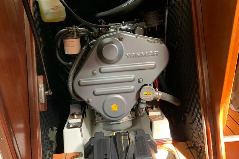 Slide: The Image of Engine compartment of a 2005 Beneteau Oceanis 373 sailboat with Yanmar engine. - 22