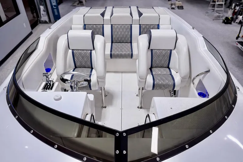 Slide: The Image of 2008 Sleekcraft 34' Heritage boat interior with luxurious seating and modern design. - 31