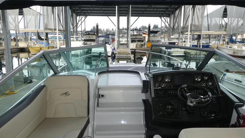 Slide: The Image of Interior view of 2019 Monterey 295 Sport Yacht at marina. - 17