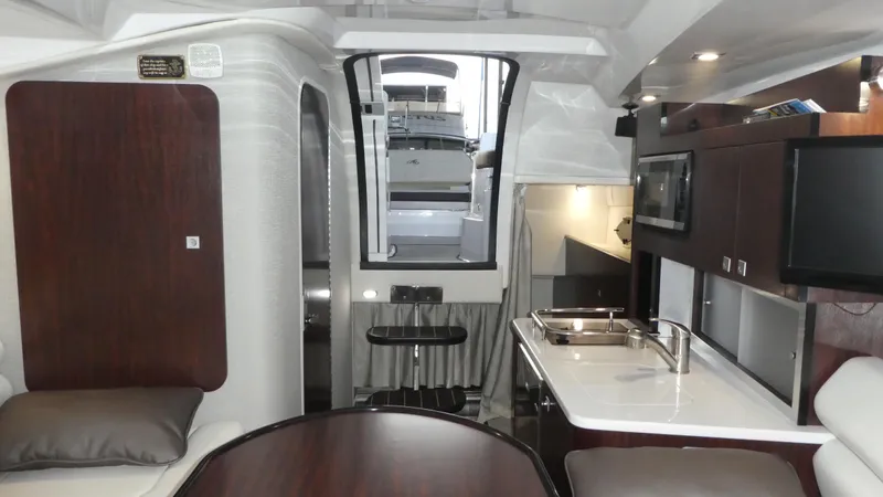 Slide: The Image of Interior of 2019 Monterey 295 Sport Yacht with modern amenities. - 30
