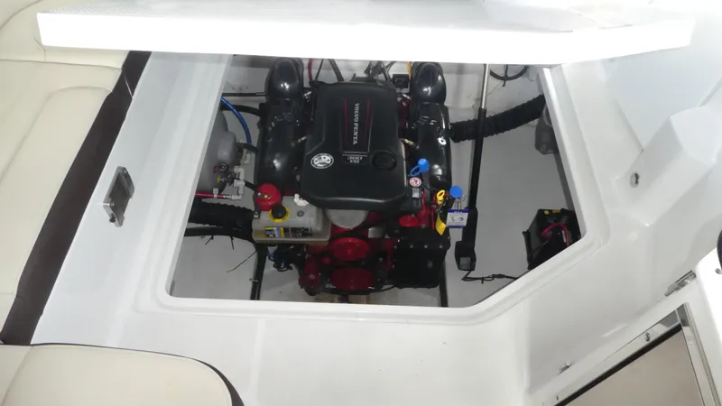 Slide: The Image of Engine compartment of 2019 Monterey 295 Sport Yacht with open access. - 43