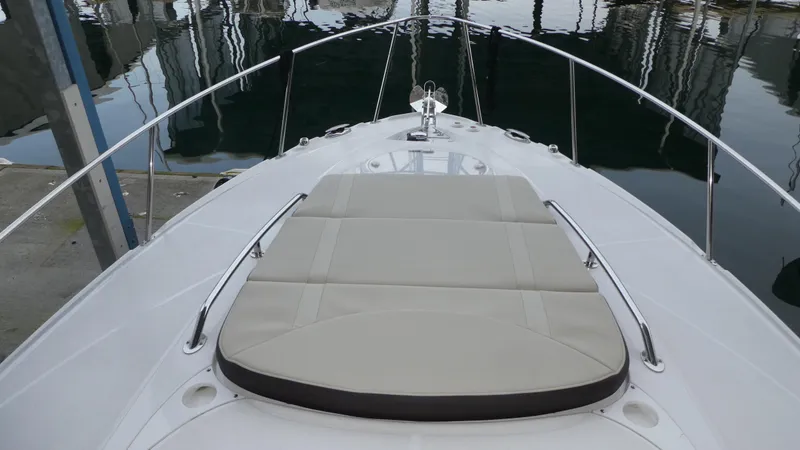Slide: The Image of Foredeck of 2019 Monterey 295 Sport Yacht at dock. - 5