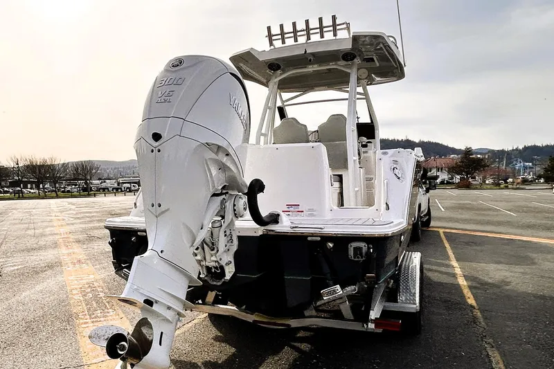 Slide: The Image of 2025 Solara S-250 CW boat with Yamaha 300 V6 engine on trailer. - 10