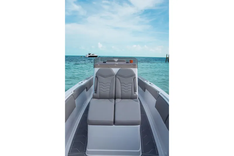 Slide: The Image of Luxury Dynamic D-250DF boat interior with ocean view, 2026 model. - 8