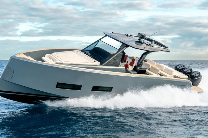 The Image of 2026 Pardo Yachts P43R cruising on open water, showcasing sleek design and powerful engines. - 0