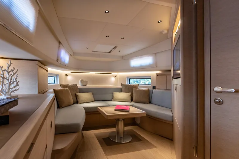 Slide: The Image of Luxurious interior of 2026 Pardo Yachts P43, featuring elegant seating and modern design. - 15